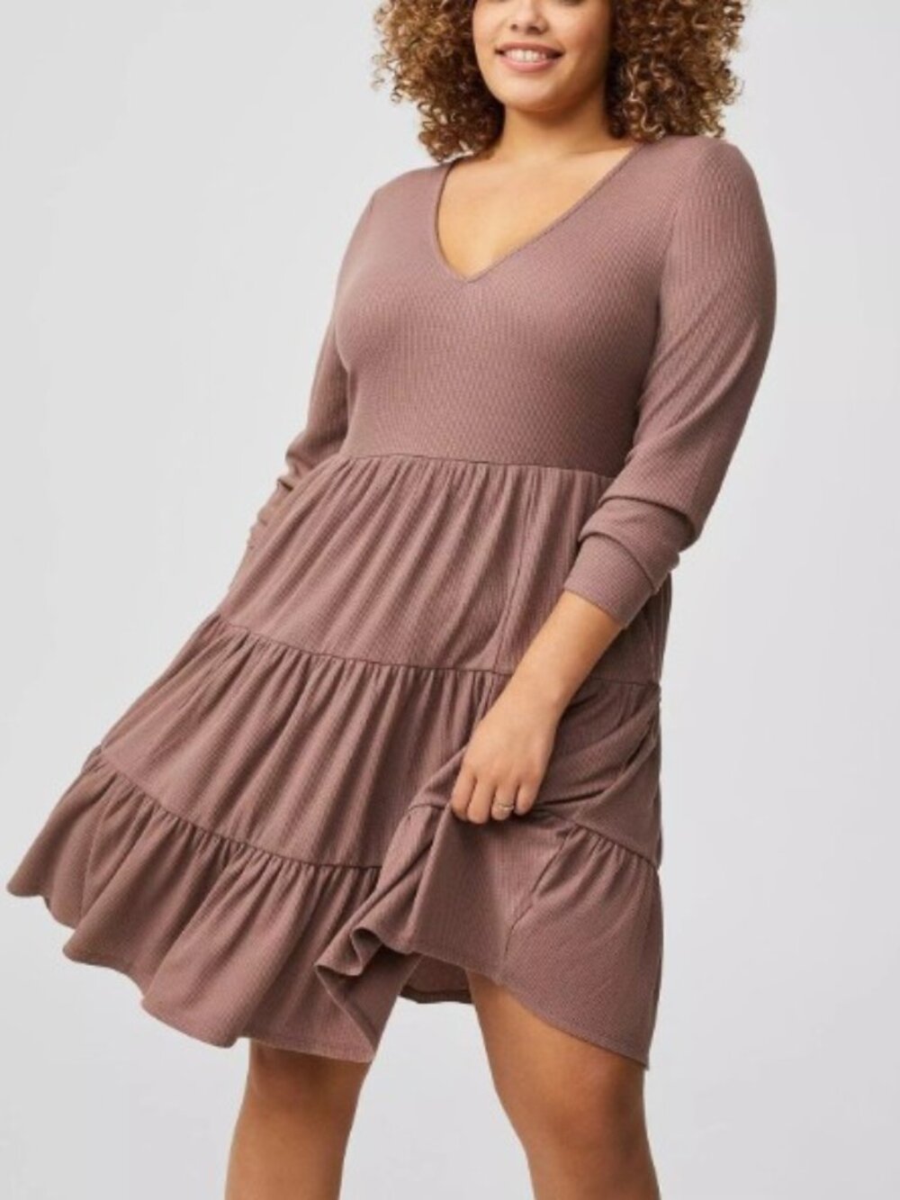 Torrid Tiered Waffle Knit Mini Dress
